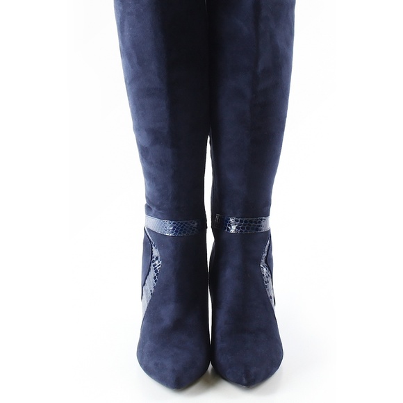 Impo suede & snake trim gorgeous tall boots, Size 7/12 - Picture 1 of 8